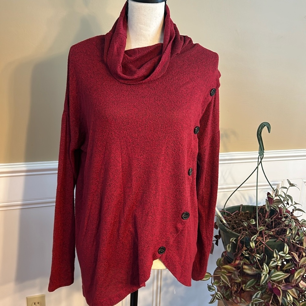 Cowl neck Burgundy pullover